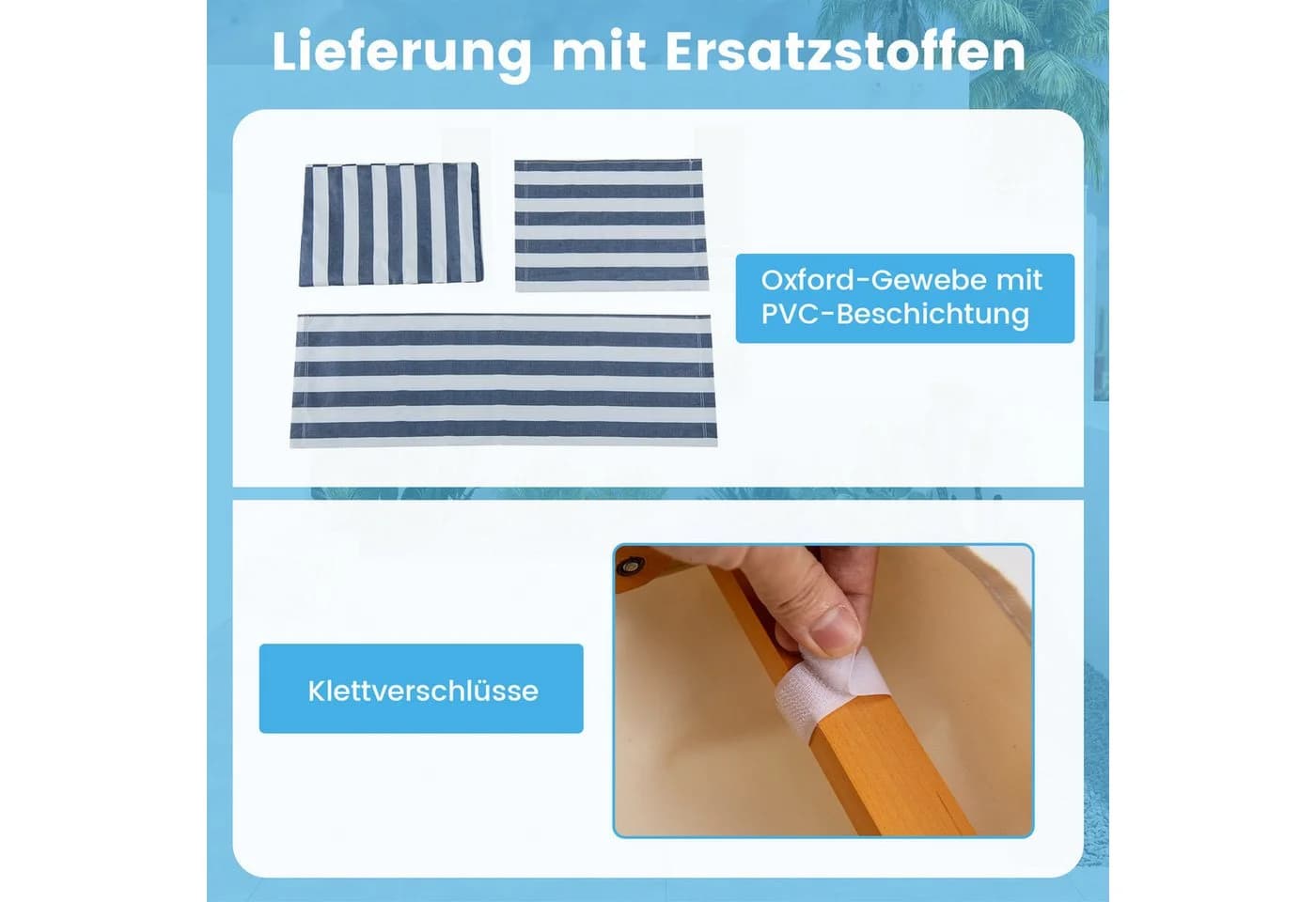 COSTWAY Gartenliege mit Dach, verstellbar, aus Massivholz - Bild 5