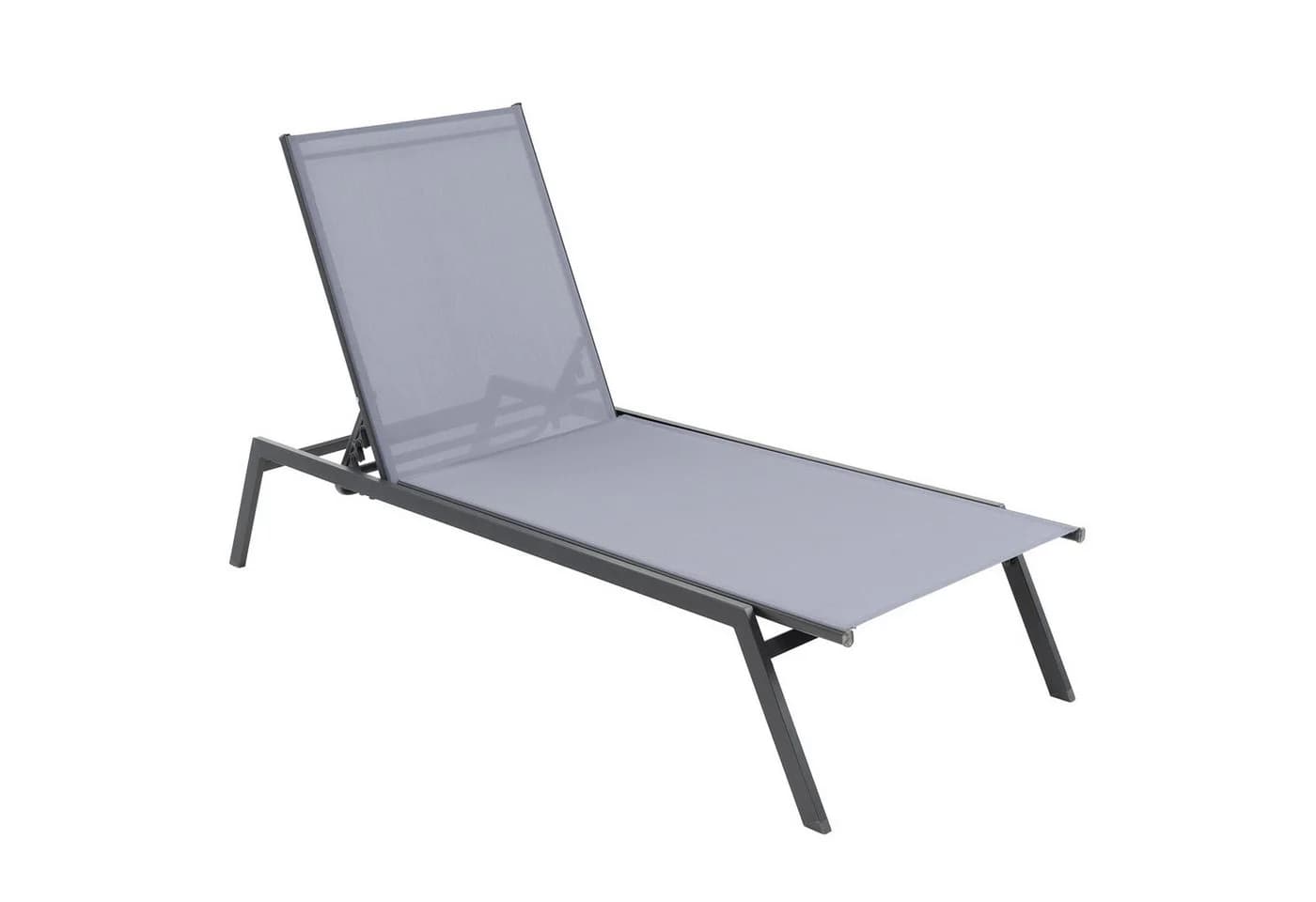 COSTWAY Gartenliege Sonnenliege mit 6-stufig verstellbarer Rückenlehne Grau - Bild 2