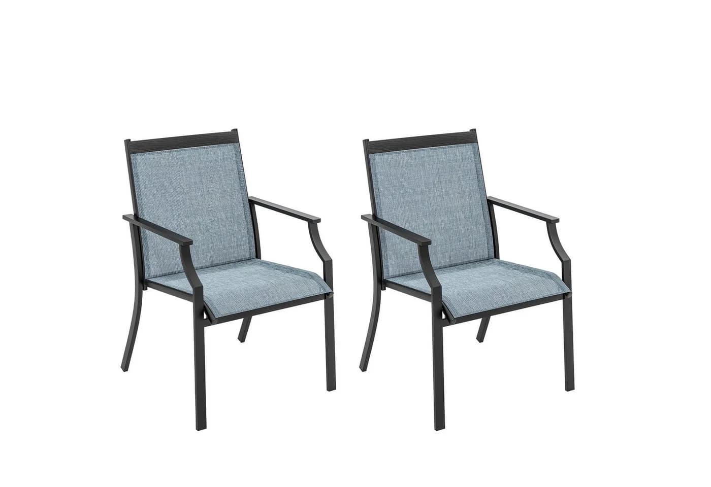 COSTWAY Gartenstuhl 2er Set 50 cm breitere Sitzfläche mit Armlehne - Bild 2