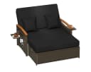 COSTWAY Loungebett 2-Personen PE-Rattan mit verstellbarer Rückenlehne Bild 2
