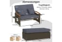 COSTWAY Loungebett 2-Personen PE-Rattan Braun mit verstellbarer Rückenlehne Bild 5