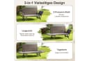 COSTWAY 4-in-1 Gartenbank Terrassensofa Grau Wetterfest Bild 1