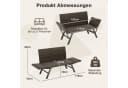 COSTWAY 4-in-1 Gartenbank Terrassensofa Grau Wetterfest Bild 5