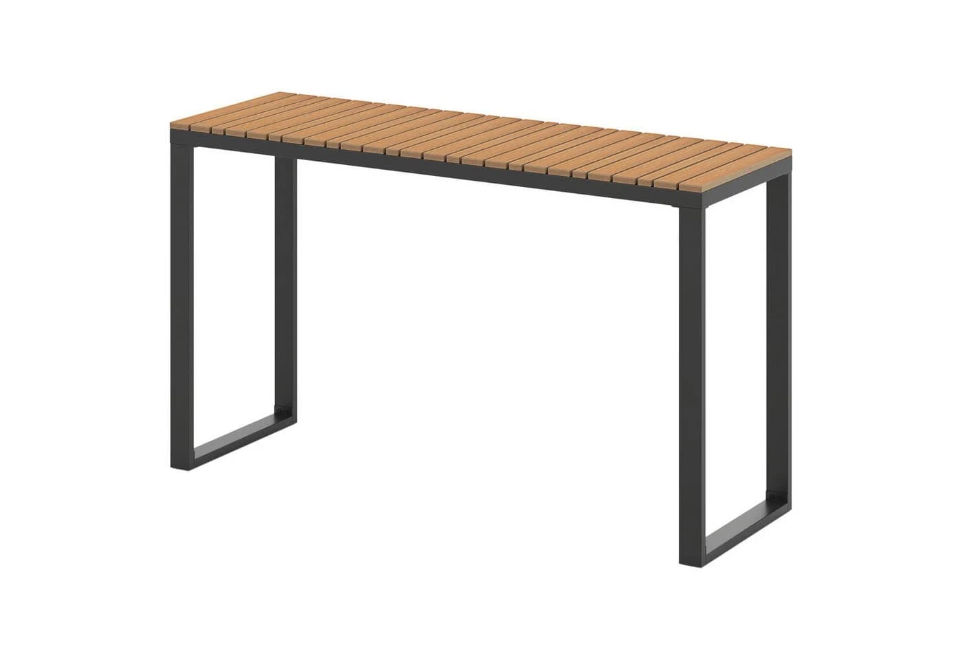 COSTWAY Gartentisch Konsolentisch Braun Schwarz WPC Metall - Bild 2