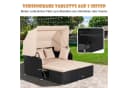 COSTWAY Loungebett Rattan 2-Personen mit Sonnendach Bild 4