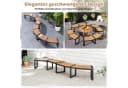COSTWAY Gartenbank Akazienholz 2-3 Sitzer wetterfest Bild 5