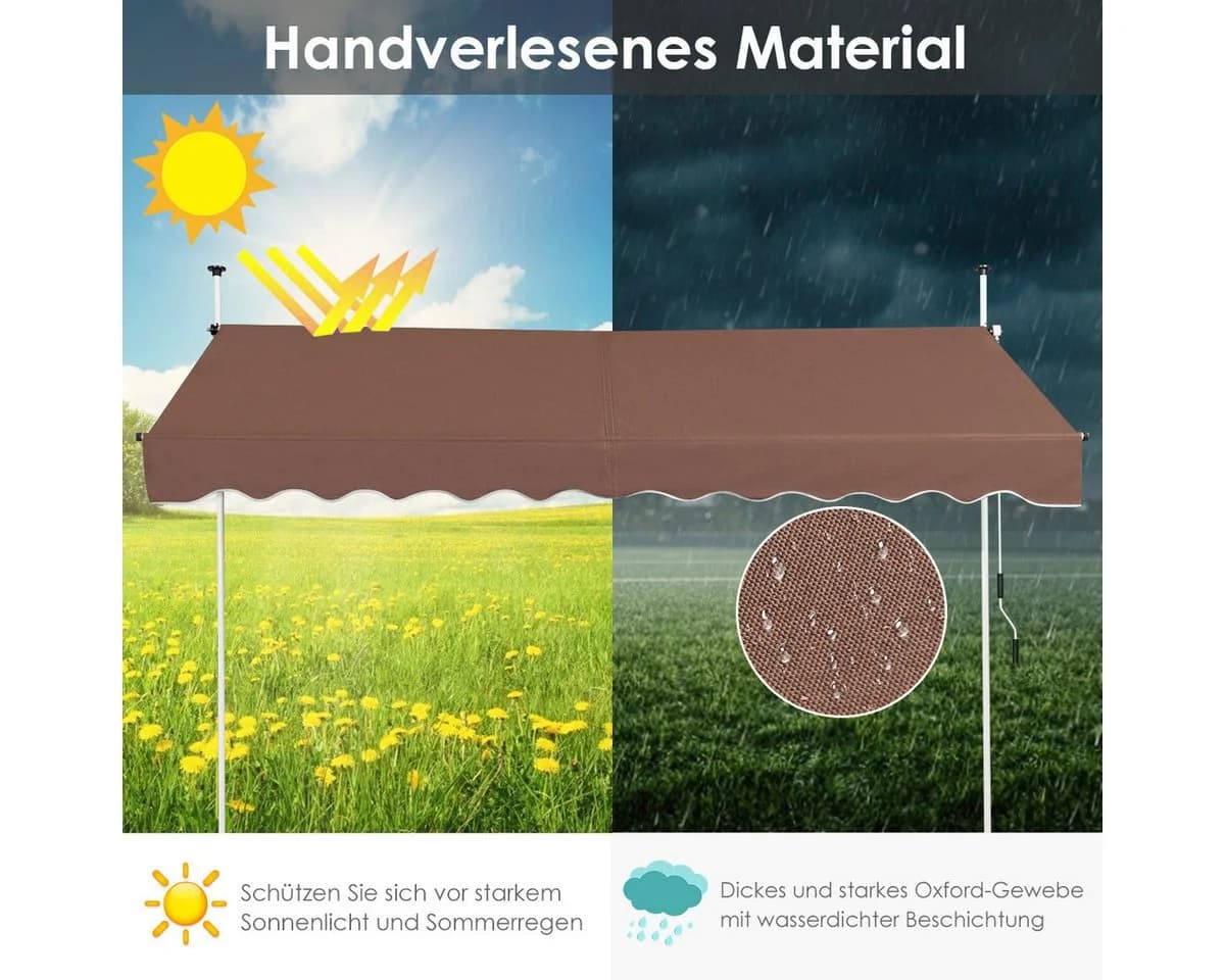 KOMFOTTEU Klemmmarkise Sonnenschutz ohne Bohren - Bild 3