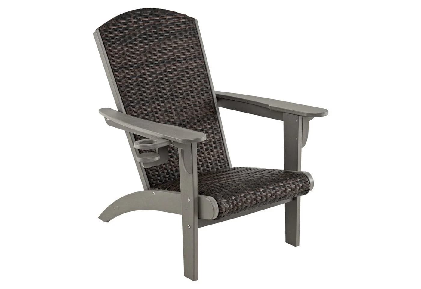COSTWAY Adirondack Gartenstuhl Braun HDPE Rattan gepolstert - Bild 2