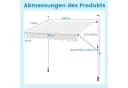 COSTWAY Klemmmarkise Weiß Höhenverstellbar Balkon Sonnenschutz Bild 5