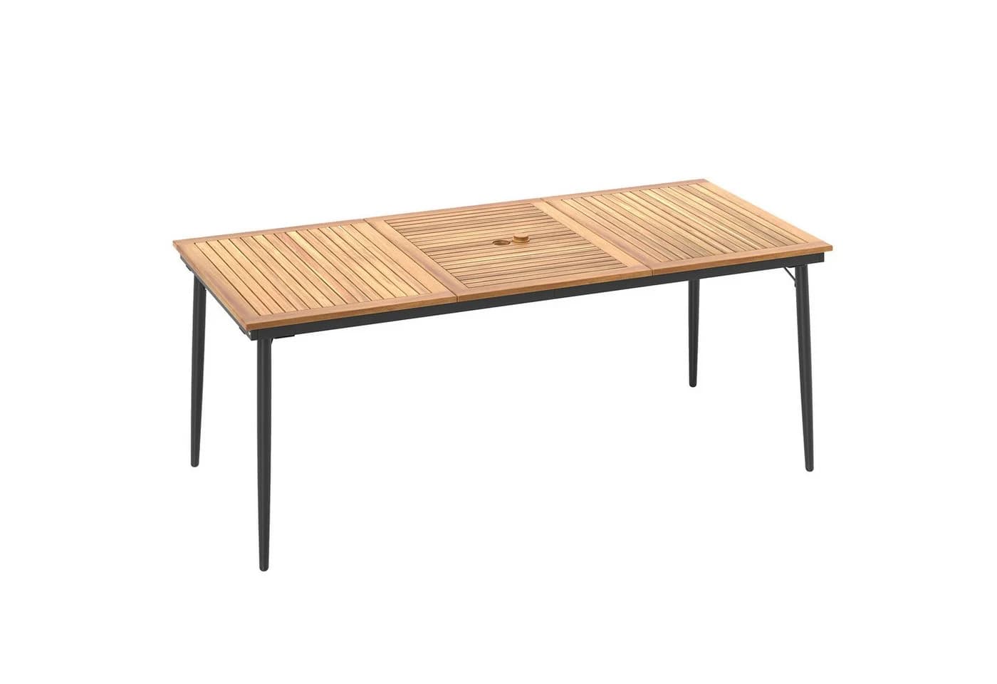 Rustikaler Terrassentisch aus Akazienholz und Metall - Bild 2