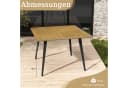 COSTWAY Gartentisch Akazienholz mit Schirmloch 107x107cm Balkontisch rechteckig Bild 5