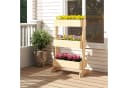 COSTWAY Blumenkasten 3-stufig Hochbeet Kiefernholz Natur Bild 1