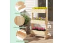COSTWAY Blumenkasten 3-stufig Hochbeet Kiefernholz Natur Bild 5