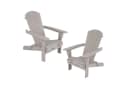 COSTWAY Gartenstuhl (2 St.) Adirondack Stuhl Klappbar Grau Holz Bild 2