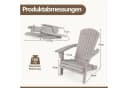 COSTWAY Gartenstuhl (2 St.) Adirondack Stuhl Klappbar Grau Holz Bild 5