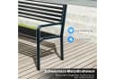 COSTWAY Gartenbank Metall Schwarz 2-3 Sitzer Bild 1