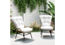 COSTWAY Gartenstuhl Rattansessel mit Kissen beige Bild 1