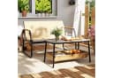 COSTWAY Balkonset 2-tlg. Terrassenmöbel Couchtisch-Set mit 2 Fächern Bild 1