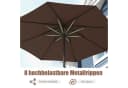 COSTWAY Sonnenschirm 250x250 cm Braun mit Kurbel Bild 5