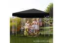 COSTWAY Pavillon-Ersatzdach 3x3m Schwarz mit Ablauflöchern & Klettverschlüssen Bild 1