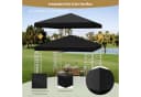 COSTWAY Pavillon-Ersatzdach 3x3m Schwarz mit Ablauflöchern & Klettverschlüssen Bild 5