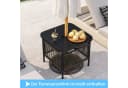 COSTWAY Gartentisch Beistelltisch Rattan mit Schirmloch Bild 2
