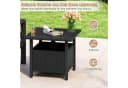 COSTWAY Gartentisch Beistelltisch Schwarz mit Schirmloch Bild 3