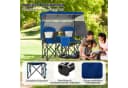 COSTWAY Doppelstrandstuhl Klappstuhl mit Sonnenschutz blau Bild 5