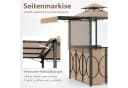 COSTWAY Grillpavillon mit Bartisch & 2 Hockern Braunes Polyester Bild 3