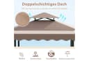 COSTWAY Grillpavillon mit Bartisch & 2 Hockern Braunes Polyester Bild 5