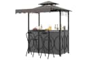 COSTWAY Grillpavillon 3-teiliges Bar-Set Gartenpavillon mit 2 Barhockern Bild 2