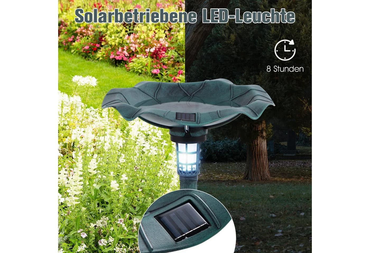 Vogeltränke und Futterspender mit Solarlicht - Bild 4