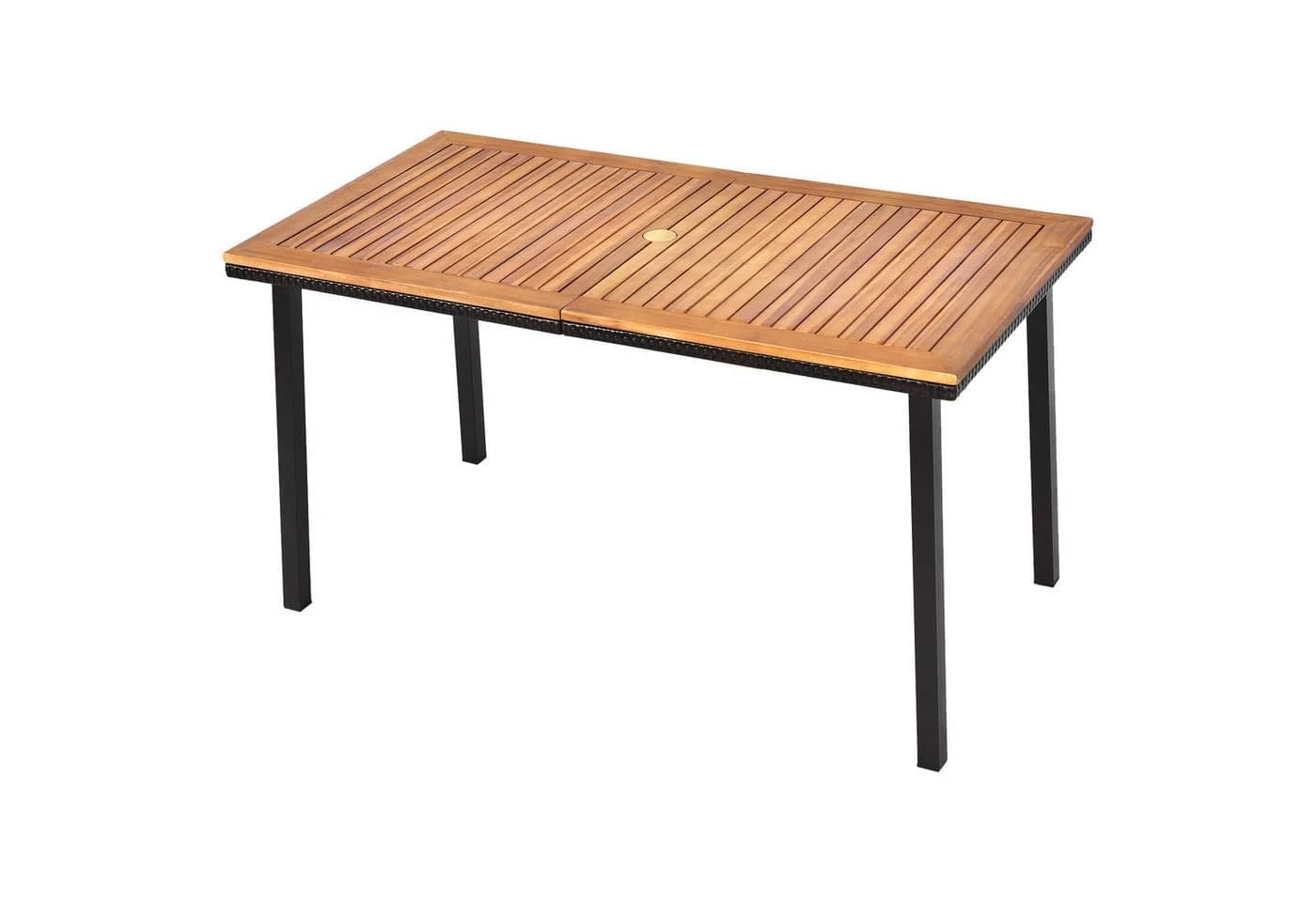 COSTWAY Gartentisch Akazienholz mit Schirmloch für 6-8 Personen - Bild 2