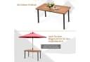 COSTWAY Gartentisch Akazienholz mit Schirmloch für 6-8 Personen Bild 3