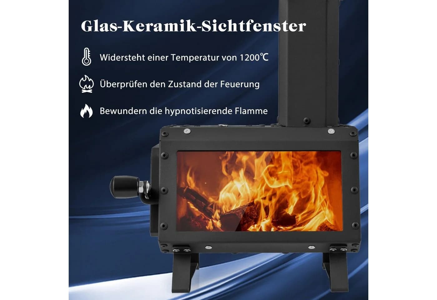 COSTWAY Feuerschale Holzkohle Outdoor BBQ Camping Holzofen Schwarz - Bild 3
