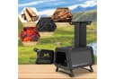 COSTWAY Feuerschale Holzkohle Outdoor BBQ Camping Holzofen Schwarz Bild 5