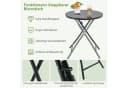 KOMFOTTEU Gartentisch Ø59cm Schwarz Metall & Glas Bild 1