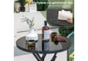 KOMFOTTEU Gartentisch Ø59cm Schwarz Metall & Glas Bild 3