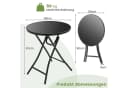 KOMFOTTEU Gartentisch Ø59cm Schwarz Metall & Glas Bild 5