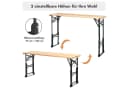 COSTWAY Gartentisch Klappbar & Höhenverstellbar Holz Metall Bild 3