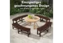 COSTWAY Gartenbank Gebogenes Design Braunes Holz 139 cm Bild 3