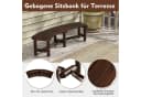 COSTWAY Gartenbank Gebogenes Design Braunes Holz 139 cm Bild 4