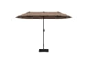 COSTWAY Sonnenschirm 400x200cm Beige mit Ständer und Kurbel Bild 2