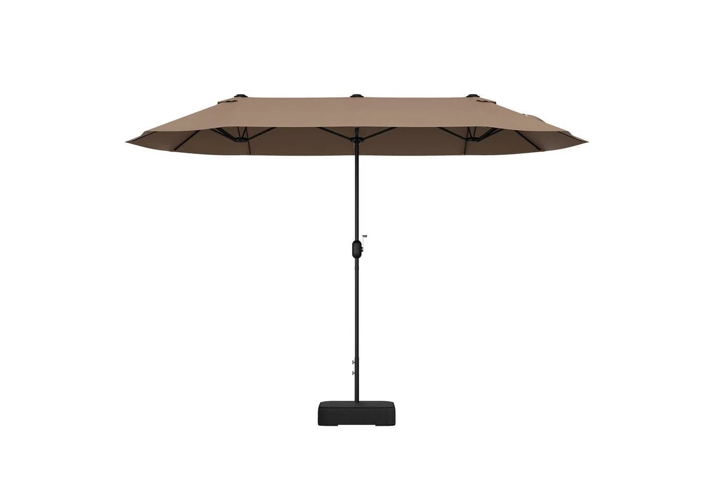 COSTWAY Sonnenschirm 400x200cm Beige mit Ständer und Kurbel - Bild 2