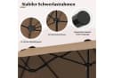 COSTWAY Sonnenschirm 400x200cm Beige mit Ständer und Kurbel Bild 5