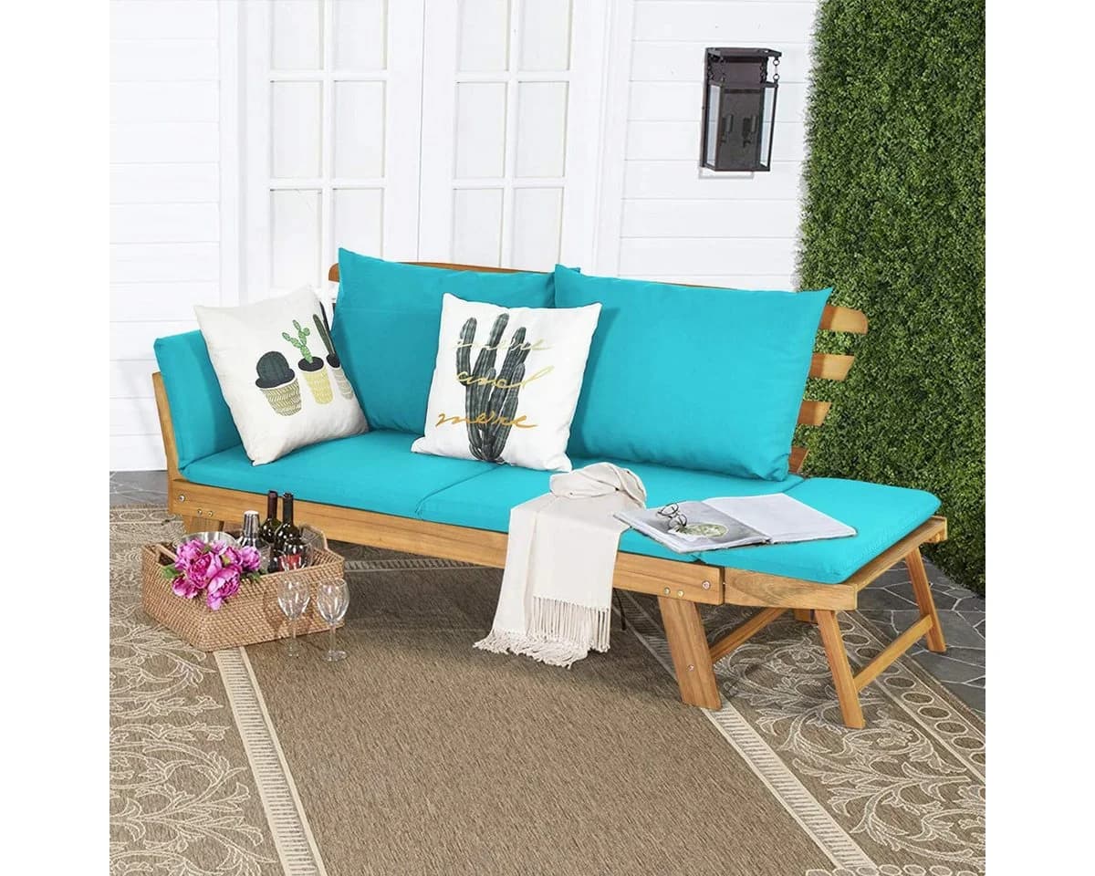 COSTWAY Gartenbank 4-in-1 XXL Akazienholz - Bild 5