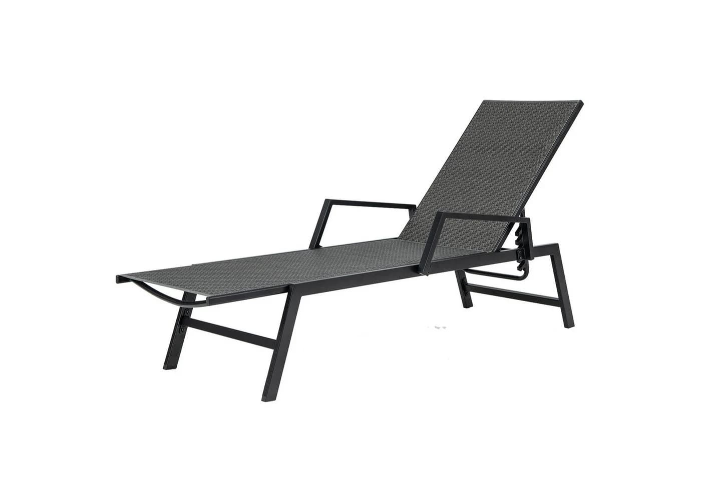 COSTWAY Gartenliege Rattan 5-fach verstellbar Braun - Bild 2