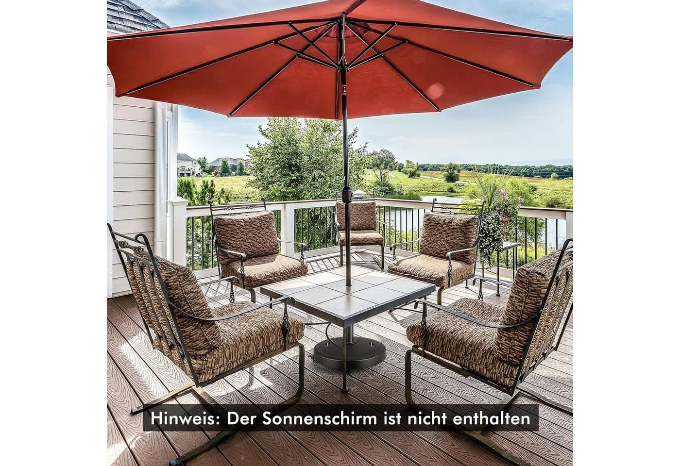 KOMFOTTEU Schirmständer Schwarz mit Rollen und Adaptern - Bild 3