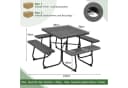 COSTWAY Bierzeltgarnitur 8-Sitzer Schwarz Metall HDPE Bild 4