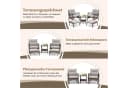 COSTWAY Gartenlounge-Set 5-tlg. mit Beistelltisch, Ottomanen, Kissen Bild 1
